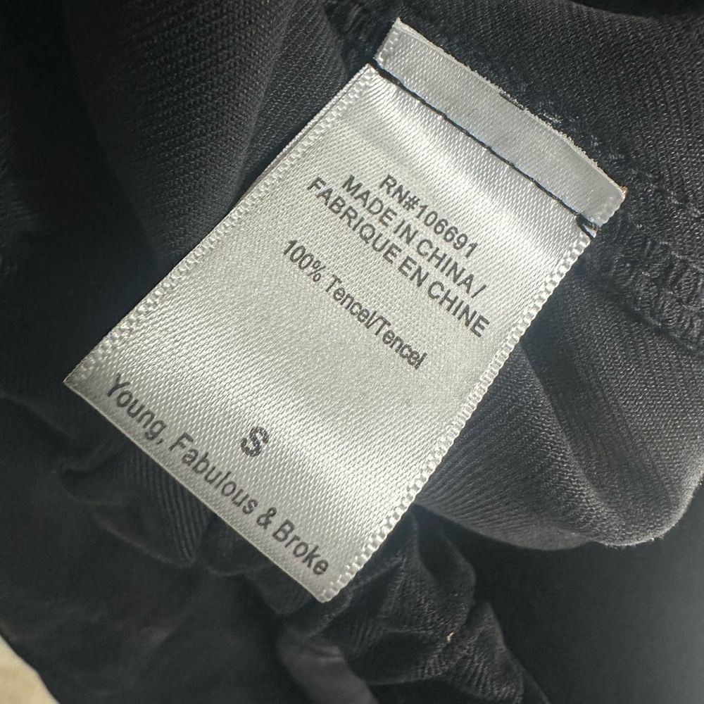 YOUNG, FABULOUS & BROKE / Black Modern Joggers / Small / New With Tags / Boho - Picture 12 of 13